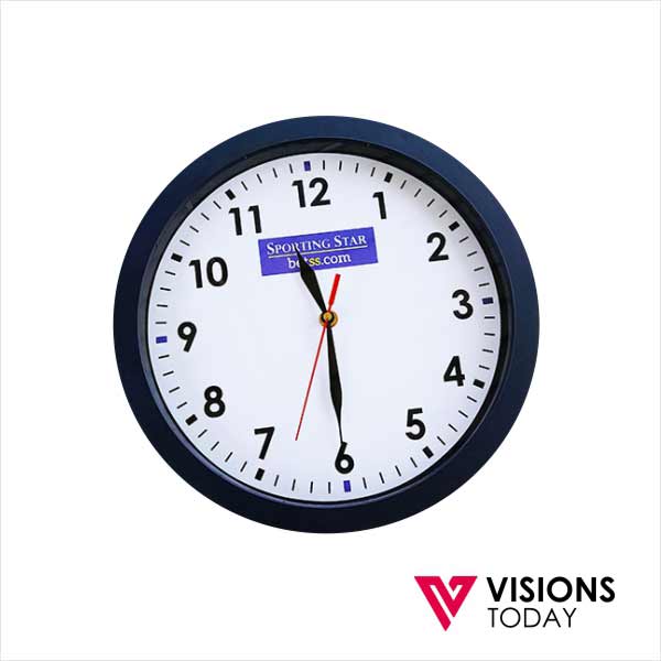 Visions Today offers wall clock printing 12" in Colombo, Sri Lanka. We print wide range of promotional wall clocks with many branding concepts. We are one of the leading promotional wall clocks manufacturers with more than 16 years experience. Almost all government and private banks, Telecommunication services using our promotional wall clocks as their promotional gifts.