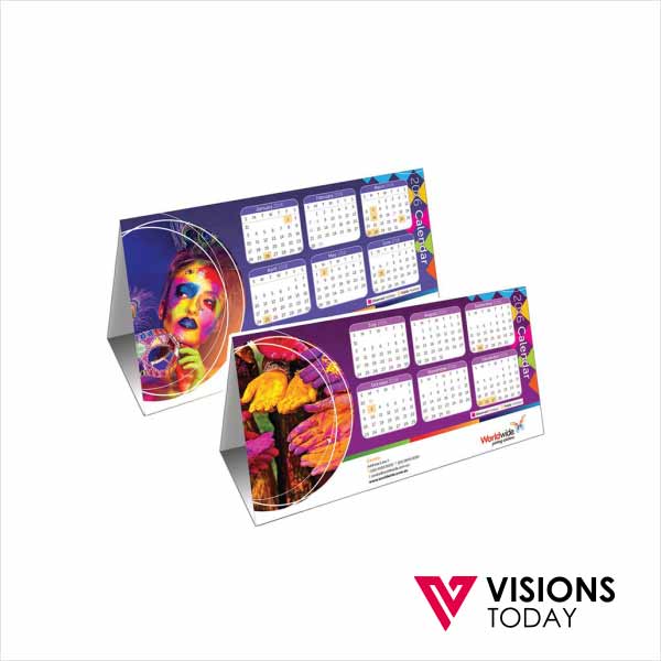 Visions Today offers custom tent calendar printing in Colombo, Sri Lanka. Tent calendars can keep on table desktops and visible your brand easy.