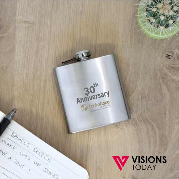 Visions Today offers hip flask printing in Sri Lanka. We provide hip flasks with wide range of printing options, specially for wedding gifts, curate boxes etc.