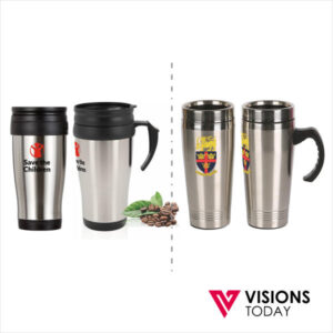 Visions offers customized stainless Steel Travel Mugs Printing in Colombo, Sri Lanka. We print wide range of travel mugs with corporate branding