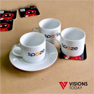 Visions Today offers customized tea cup printing in Colombo, Sri Lanka. We print tea cups with corporate branding in many colors for promotional gifting