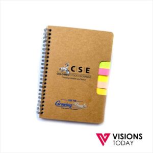 Visions Today offers notebook with sticky notes in Colombo, Sri Lanka. Sticky note notebooks are printed with Kraft board covers and sticky notes