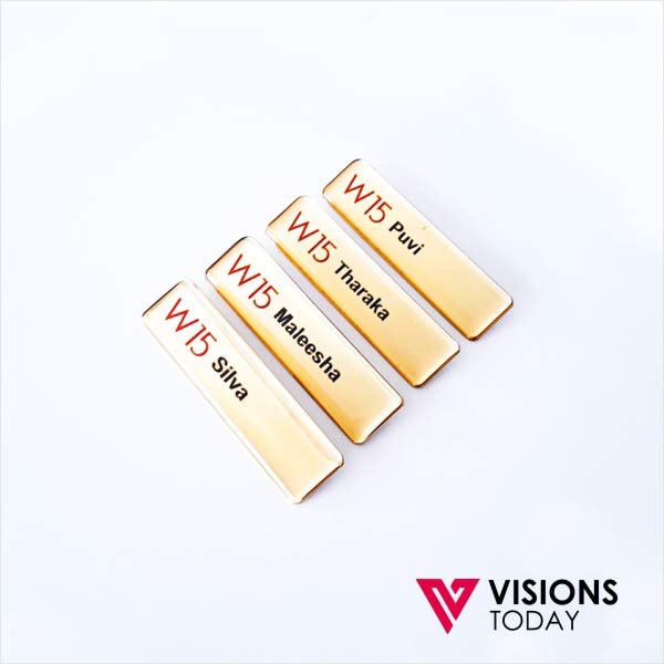 Visions Today offers Engraved Name Badge with Coating in Sri Lanka and Maldives. We offer premium quality engraved name badges with coating ( Dome ).