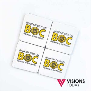 Visions Today offers customized cork coasters printing in Sri Lanka and Maldives. We have wide range of customized cork coasters manufactured from wood and cork materials for corporate gifting. Silicon Customized coaster are more durable corporate gift which keeps your brand for a long period.