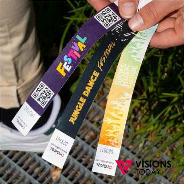 Visions Today offers customized Tyvek wristbands printing in Colombo, Sri Lanka. We are one of the leading paper security wristbands printer, manufacturer and suppliers. We have range of security wrist bands print from Paper, Plastic, Glowing materials.