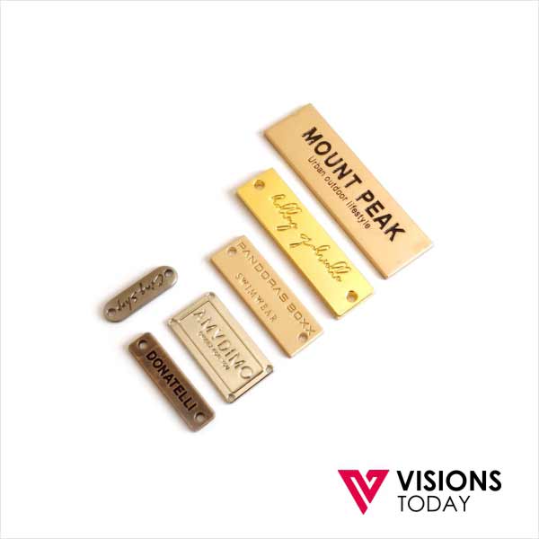 Visions Today offers customized metal labels manufacturing in Colombo, Sri Lanka. We supply wide range of metal labels for garment industry, leather products
