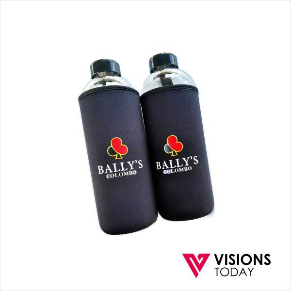 Visions Today offers big Glass Water Bottle with Pouch Printing in Colombo, Sri Lanka. We use many printing technologies for glass water bottles and pouches