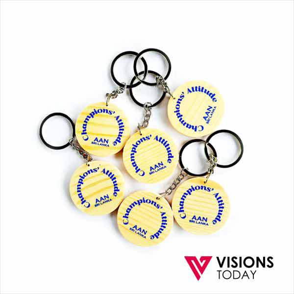 Visions Today offers custom round wooden key tags in Colombo, Sri Lanka. We have wide range of key tags manufactured from wood for corporate gifting.