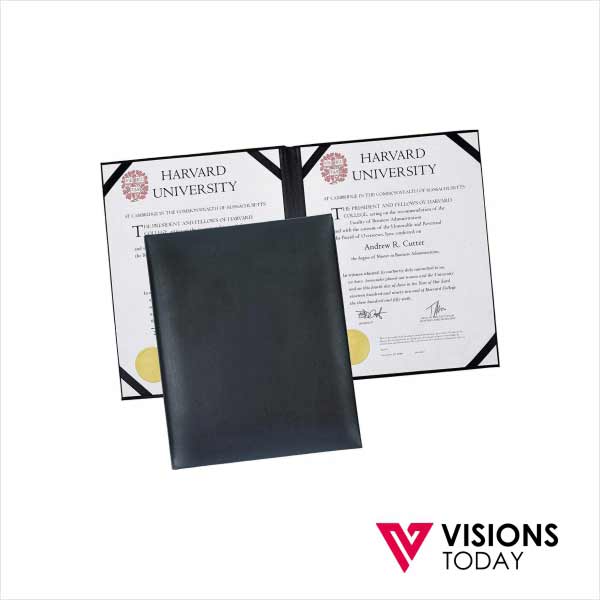 Visions Today provides customized leather certificate holders in Sri Lanka. We manufacture wide range of leather certificate holders with many features.
