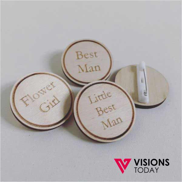 Visions Today offers customized Wooden Pin Badges in Sri Lanka. We provide wide range on pin on badges including wooden pin badges.