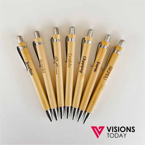 Visions Today offers Customized Eco Friendly Wooden Pens in Sri Lanka. We have wide range of Eco friendly pens manufactured using bamboo and other trees.